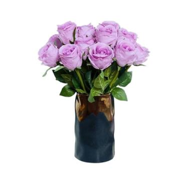 Imagem de Buquê de flores falsas para festas, decoração interna, simulação, sala de estar, arranjos florais, mesa central, jardim, roxo