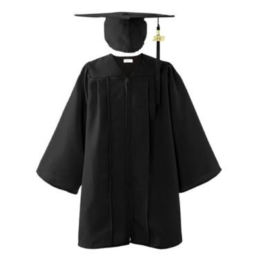 Imagem de Vestido de formatura e boné, boné infantil e vestido - Conjunto confortável de tassel de taissel de graduação - Uniformes estabelece fantasia de pós -graduação 2025, roupas de desempenho para meninas