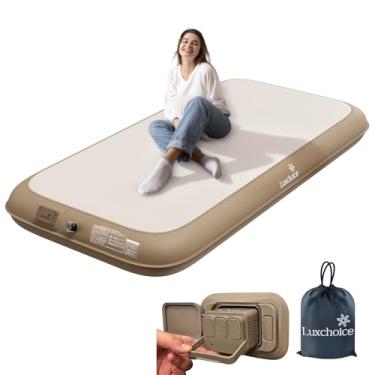 Imagem de Colchão de ar para acampamento, cama de solteiro, nuvem de sono, com bomba embutida, sem vazamento de ar, colchão inflável atualizado por 2 minutos com firmeza ajustável, colchão inflável, suporte