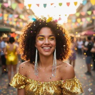 Imagem de Brinco Fio Paetê Carnaval - Lika Bijuterias, Branco