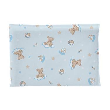 Imagem de Travesseiro Antissufocante para Bebê 32cmx22cmx03cm Bublim, Urso Brinq