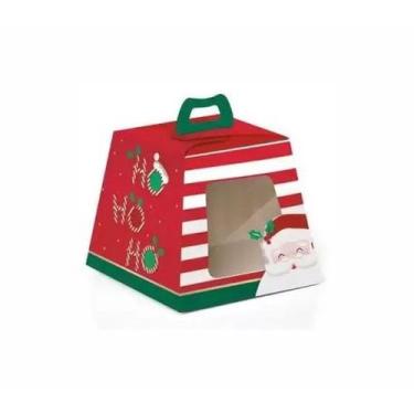 Imagem de Caixa para Panetone Visor HoHoHo - 10 unidades - Cromus Natal - Rizzo 
