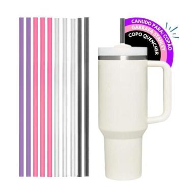 Imagem de 10 Canudo Substituição Reutilizáveis 31Cm Para Copo Térmico - Db