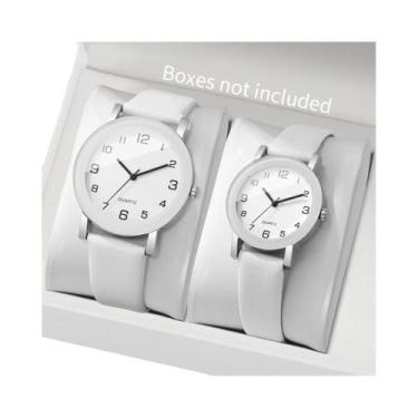 Imagem de Relógios De Pulso De Quartzo Com Pulseira De Couro Para Casais, Estilo