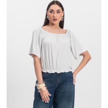 Imagem de Blusa Feminina Ciganinha Infinita Cor Branco, M, Branco
