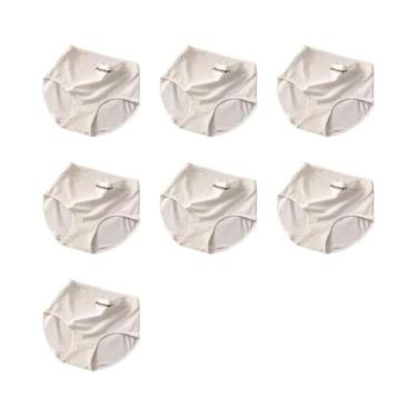 Imagem de Calcinhas De Algodão Respiráveis De Cintura Alta Tamanho Grande 7PCS L