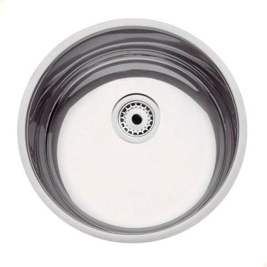 Imagem de Cuba Redonda Tramontina Luna 38 BL Standart em Aço Inox Polido 38 cm com Válvula 94075507