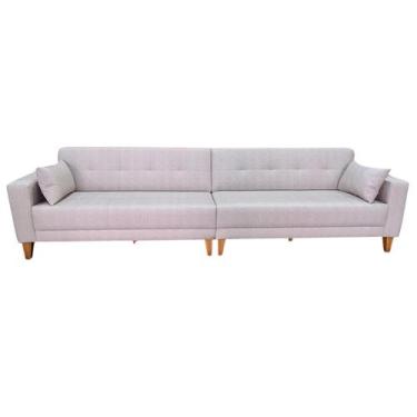 Imagem de Sofá  Gianni Bipartido Tecido Acquablock Pé Trapézio Claro  290cm - 4R