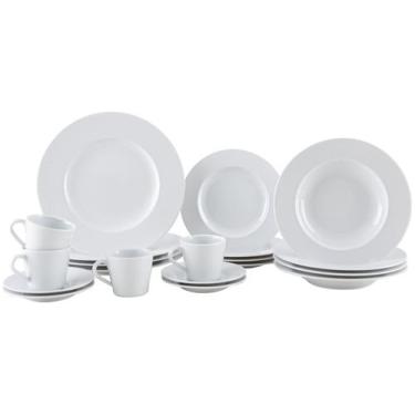 Imagem de Aparelho de Jantar e Chá 20 Peças Tramontina Redondo de Porcelana Bran