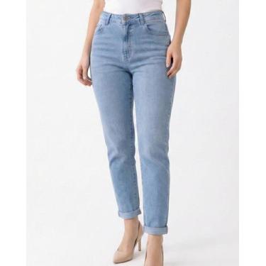 Imagem de Calça Feminina Mom Fit Com Liocel E Elastano Barra Dobrada - D17, Jean