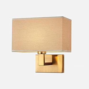 Imagem de Arandelas De Parede De Metal Para Interior, Luminária De Parede De Tecido Moderno, Luminária De Parede De Cabeça Única, Abajur De Linho Retangular, Luz Montada Na Parede Para Quarto De Hotel, Sala