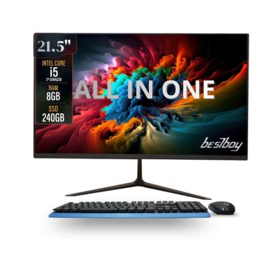 Imagem de Computador All In One Work Machine Bestboy Intel Core I5 2º 8Gb Ram Ssd 240Gb Mou Tec 21.5 Pt