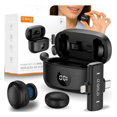 Imagem de Microfone de Lapela Sem fio Duploa A Gold Com Case