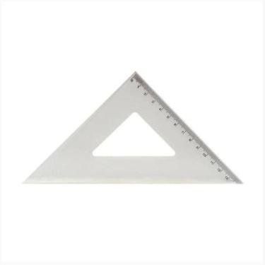 Imagem de Esquadro 45° Polibras 21cm Cristal em Acrílico para Desenho Técnico Artístico