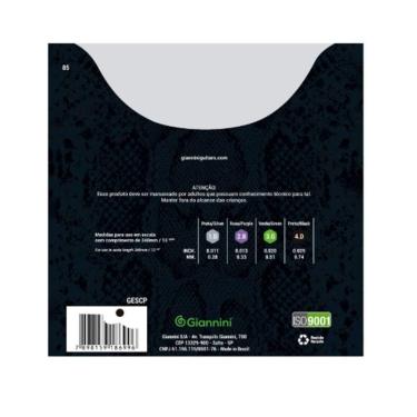 Imagem de Encordoamento para Cavaquinho Cobra GESCP Tensão Pesada Núcleo de Aço Revestido de Níquel Giannini