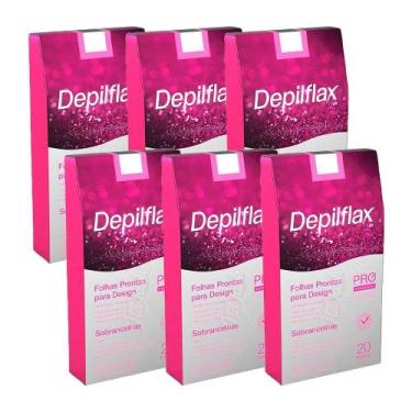 Imagem de Folha De Cera Fria Kit 120un Prontas Depilação Facial Design Sobrancel
