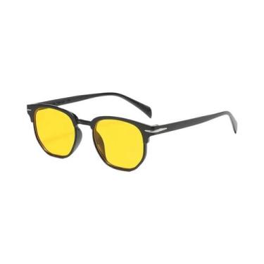 Imagem de Óculos De Sol Unissex Retrô UV400 Formato Oval Estilo Vintage Com Deta