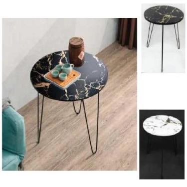 Imagem de Mesa De Centro em Madeira e Metal Retro P/ Sala - Branco - Ami