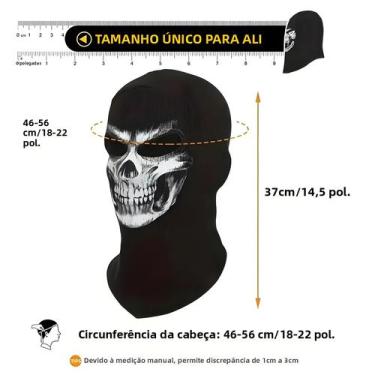 Imagem de Balaclava Caveira Máscara Fantasma Para Motociclismo Ciclismo Esqui Sn