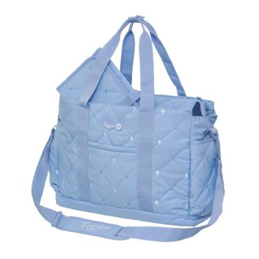 Imagem de Bolsa Tote Mala Maternidade Grande Tigor T Tigre Azul Bebê Menino Luxo Matelassê Premium Organizada