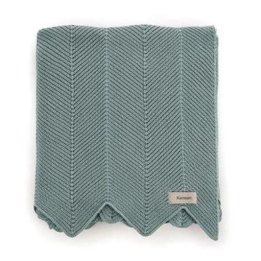 Imagem de Manta Decorativa de Tricot Marlin Azul Pérola- Karsten