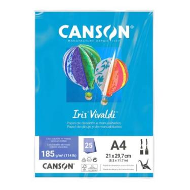 Imagem de Papel Canson Color Iris Vivaldi 25 Folhas 185g Canson, Azul Royal