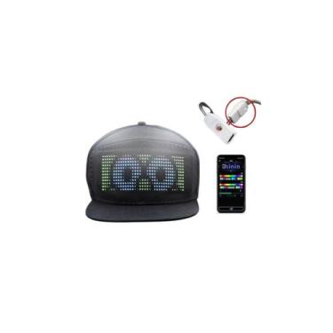 Imagem de Boné LED Personalize Frases Desenhos Animações Recarregável - Topmixsh
