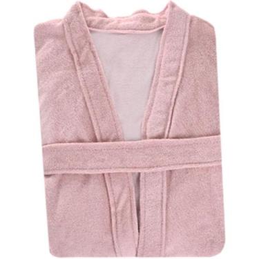 Imagem de Roupão de Malha Felpudo Atoalhado Kimono Bene Casa, P, Rosa pêssego