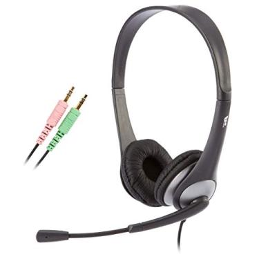 Imagem de Cyber ​​Acoustics - AC-201 Stereo Headset com fone de ouvido separado e microfone, grande para sala de aula K12 e Educação (AC-201) prata