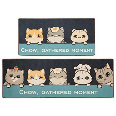 Imagem de Conjunto de tapetes antiderrapantes de cozinha e tapetes de corredor, conjunto de tapete de borracha durável, tapete de chão lavável na máquina 51 x 78 cm