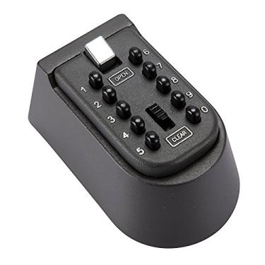 Imagem de Caixa de bloqueio de chave de 10 dígitos, chaveiro de pendurar na parede para uso ao ar livre, caixa de bloqueio de chave doméstica (preta)