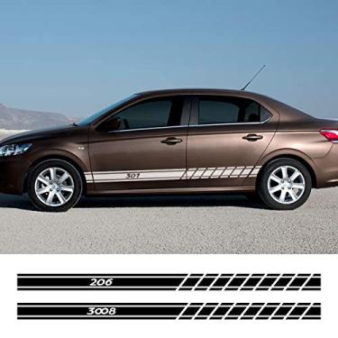 Imagem de MVMTVT 2 pçs decalque de decoração de carro adesivos laterais para Peugeot 307 206 308 407 207 3008 208 508 2008 301 408 107 3008 5008