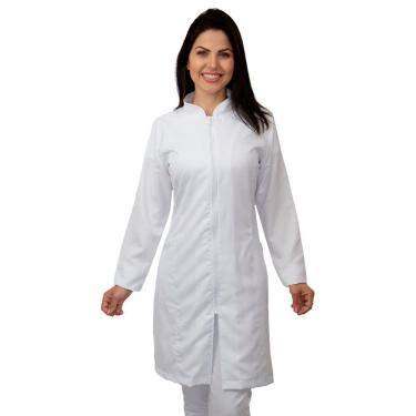 Imagem de Jaleco feminino acinturado com zíper Mary Bezerra