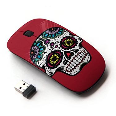 Imagem de Graphic4You Mexican Sugar Skull Death (vermelho) Mouse sem fio ergonômico com nano receptor