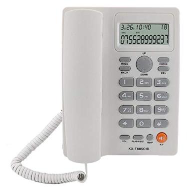 Imagem de Telefone com cordão, KX-T885 Caller ID Display Hands-Free Telefone fixo para casa Office Hotel (Bege Branco)