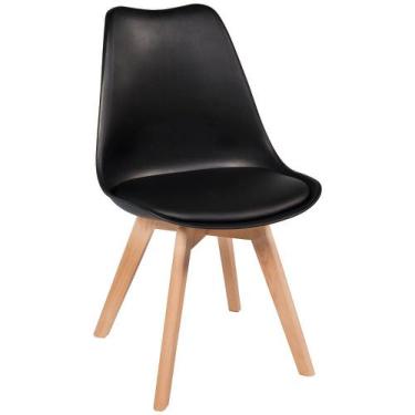 Imagem de Cadeira Leda Preta - Charles Eames Wood Com Almofada - Decoreshop