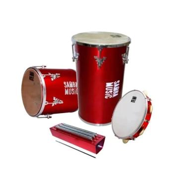 Imagem de Kit Samba Music Rebolo/Repique De Mao/Reco-Reco/Pandeiro Ksm