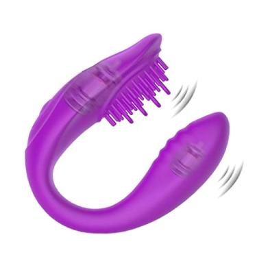 Imagem de Vibradores Feminino Controle Remoto Sem Fio Estimulador Duplo Brinquedo Sexual Silicone 10 Velocidades Erótica Zatla (Roxo)