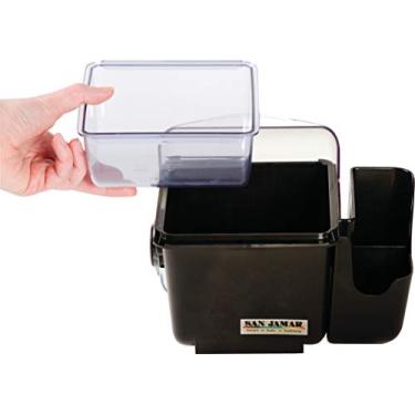 Imagem de San Jamar BD2002CAR Mini Centro de Guarnição Cúpula com Bandeja Refrigerável e Suporte para Mão Direita (1 Quart, Preto, NSF)