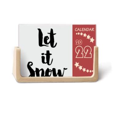 Imagem de Agenda calendário de mesa com citação Let It Snow 2022 para 12 meses