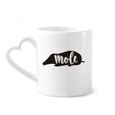 Imagem de Caneca de animal preta e branca de café cerâmica copo de coração de vidro