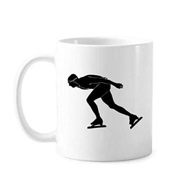 Imagem de Caneca preta de inverno com contorno esportivo de cerâmica para café e porcelana
