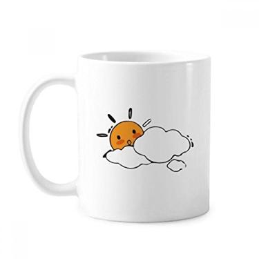 Imagem de Cloud Weather Sun Ilustração Padrão Caneca Cerâmica Café Porcelana Utensílios de Mesa