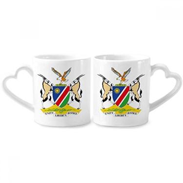 Imagem de Conjunto de canecas de porcelana The Republic Namibia África Country Couple Ceramic Lover Cup Heart Handle