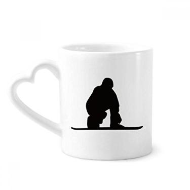 Imagem de Caneca preta skate contorno esportivo caneca café cerâmica copo de coração de vidro