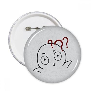 Imagem de Doubt Preto Bonito Chat Padrão Feliz Pinos Redondos Emblema Botão Decoração Acessório 5 peças