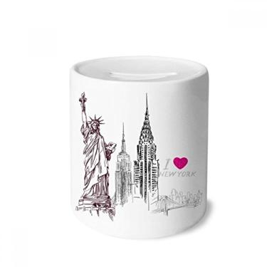 Imagem de DIYthinker I Love New York America Country City Money Box Saving Banks Ceramic Coin Case Kids Adults