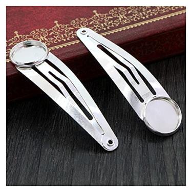 Imagem de RULEH Grampos de cabelo 12mm 20mm 10pcs Clássico 8 Cores Chapeado Material de Cobre Grampo de Cabelo Grampo de Cabelo Configuração de Base Cabochão Camafeu Grampo de Cabelo (Cor: Prata, Tamanho: 12mm)