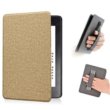 Imagem de A capa protetora com alça de mão é adequada para Kindle Paperwhite 11ª geração, capa protetora de tecido com ativação automática - função de dormir