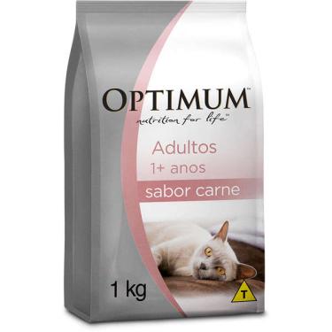Imagem de Ração Seca Optimum Carne para Gatos Adultos - 1 Kg